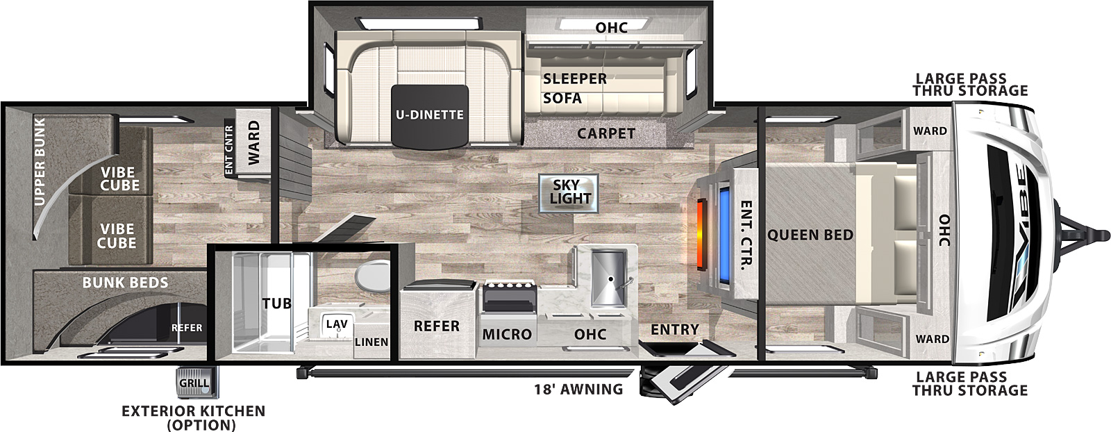 2022 FOREST RIVER VIBE 28QB, , floor-plans-day image number 0